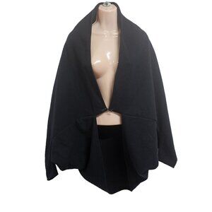 Anthropologie Gabriel for Sach Wool Poncho Coat Women One Size Navy Blue